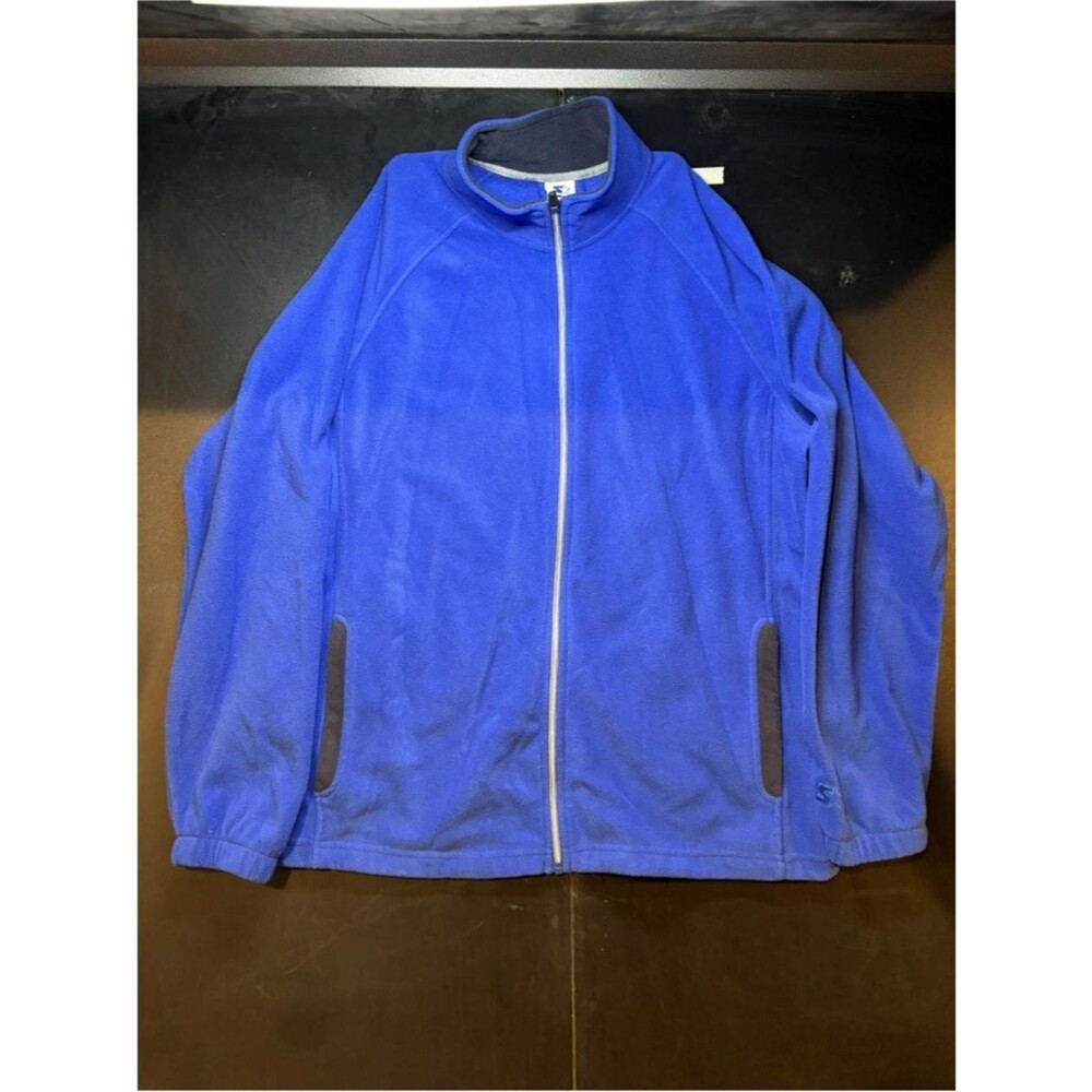 Starter Blue Long Sleeve Full Zip Fleece Activewear Mens Jacket Size Large